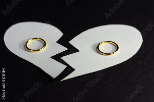Couple goes through divorce signing papers. High quality photo