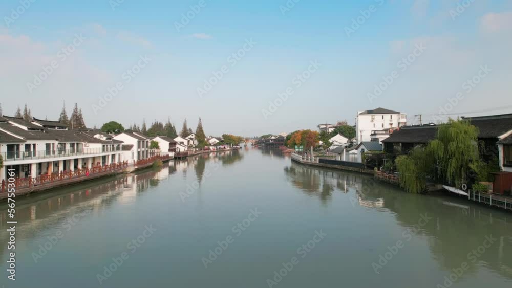 Aerial view of the ancient town of Zhujiajiao, Shanghai, China Aerial view of the ancient town of Zhujiajiao, Shanghai, China