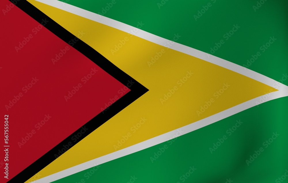 3D Render National Flag Flapping in Wind - Guyana 3D Render National Flag Flapping in Wind - Guyana