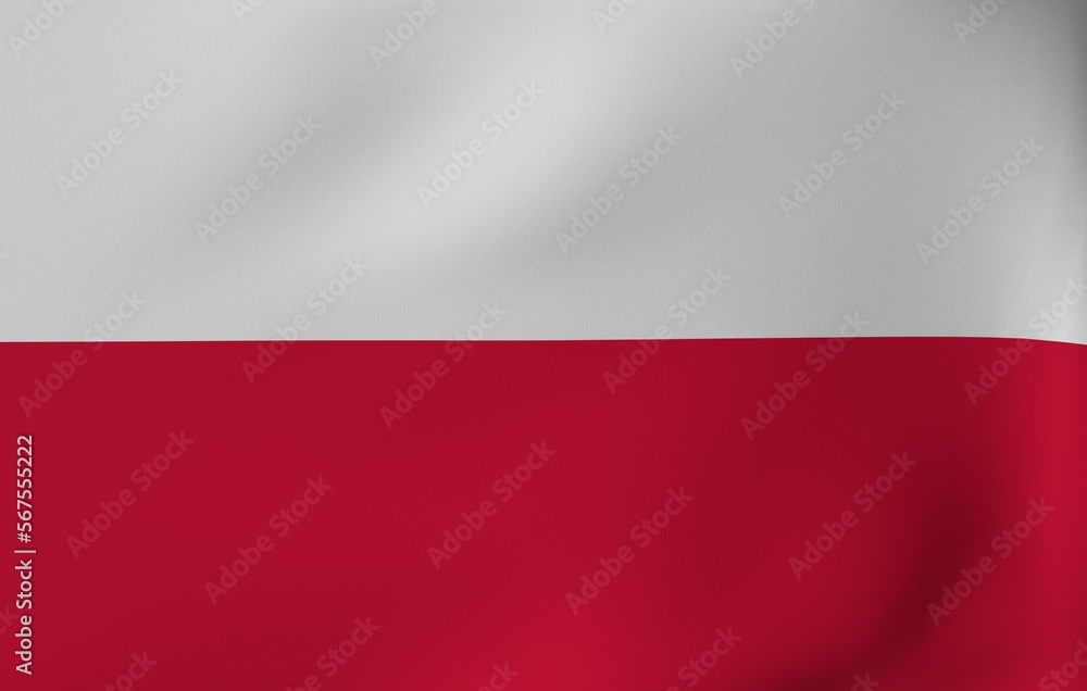 Obraz premium 3D Render National Flag Flapping in Wind - Poland
