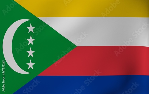 Free Download 3D Render National Flag Flapping in Wind - Comoros - GFXLoad