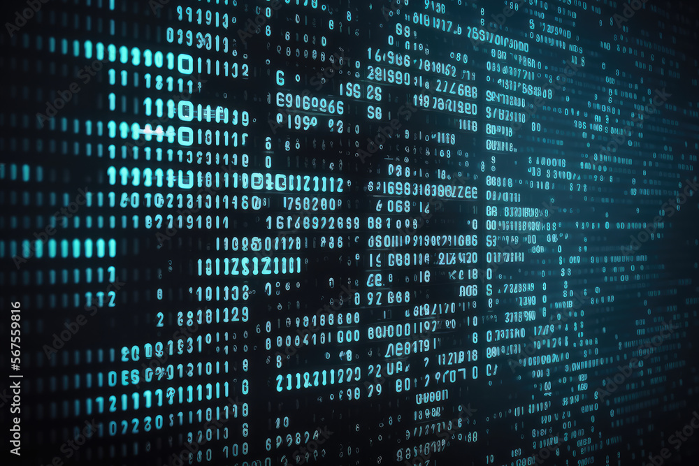 Information code displayed in a futuristic matrix-style background, generative ai Information code displayed in a futuristic matrix-style background, generative ai