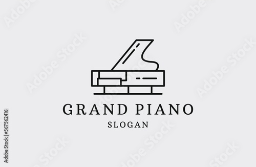 grand piano logo design. Vector illustration of modern piano.