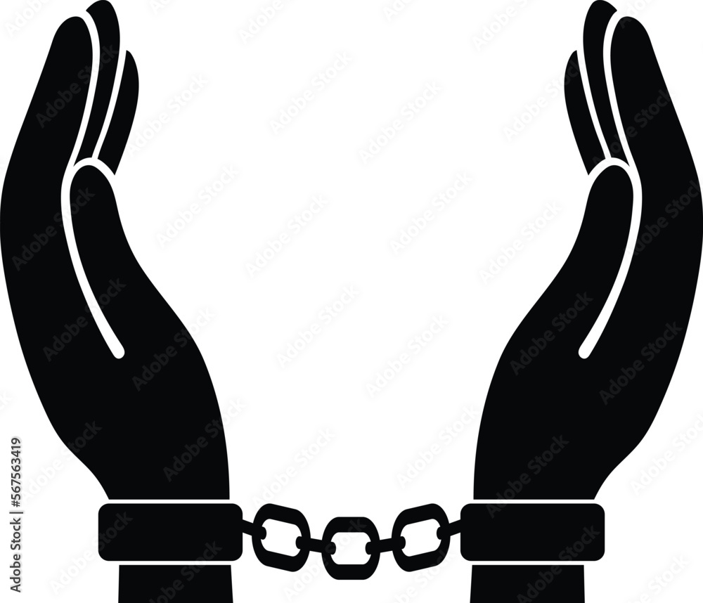 handcuffed vector icon,prisoner,cuffed,illustration,symbol,logo. which ...