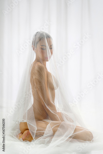 studio artistic nude portrait of Asian woman © Mongkolchon