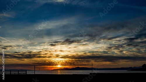 Sundown winter evening 