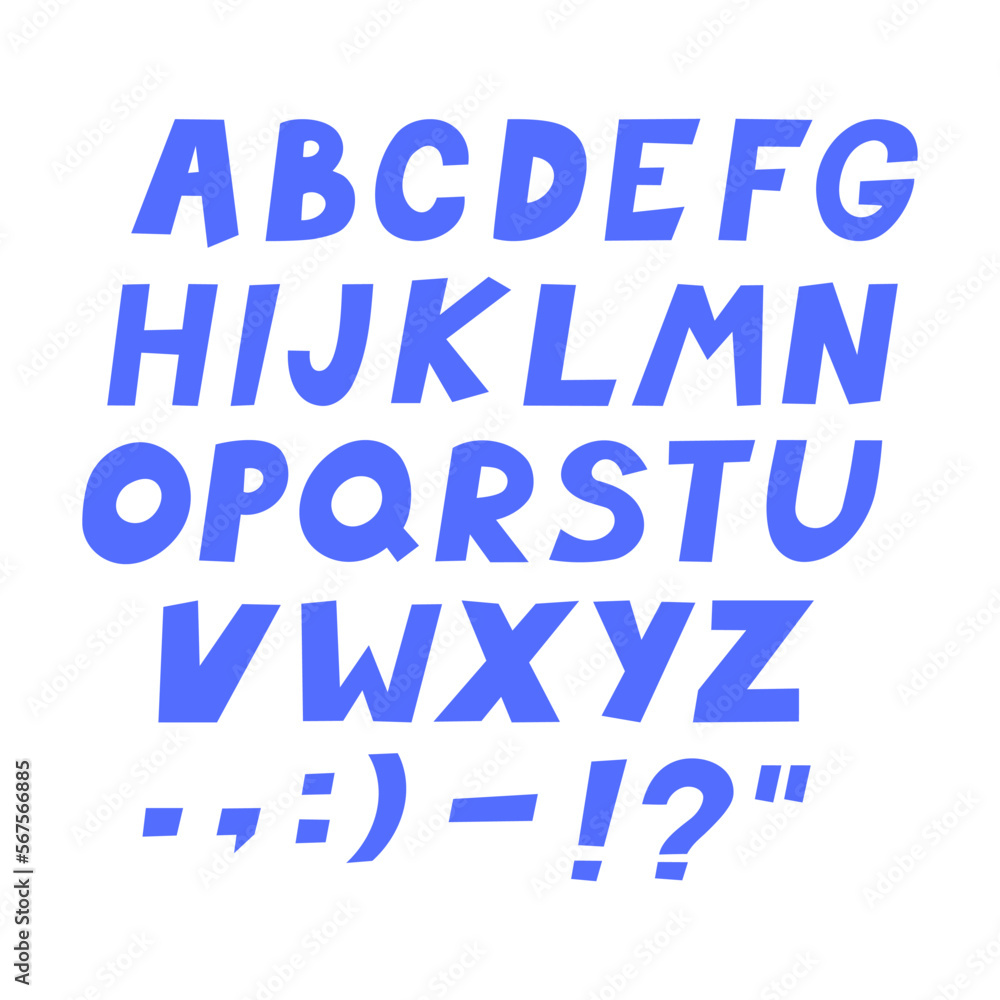 Letters with funny hand drawn children alphabet. Colored bold italic font, type for baby room logo, creative packaging design and kids zone color lettering. Vector typographic design Letters with funny hand drawn children alphabet. Colored bold italic font, type for baby room logo, creative packaging design and kids zone color lettering. Vector typographic design