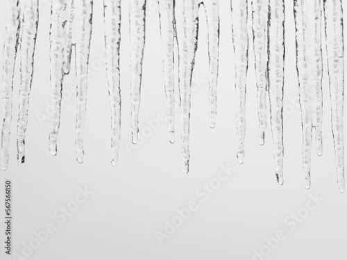 icicles melting on a hazy, cloudy day