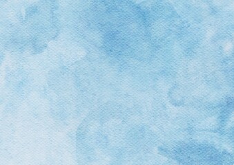 Abstract art blue watercolor stains background on watercolor paper textured for design templates invitation card