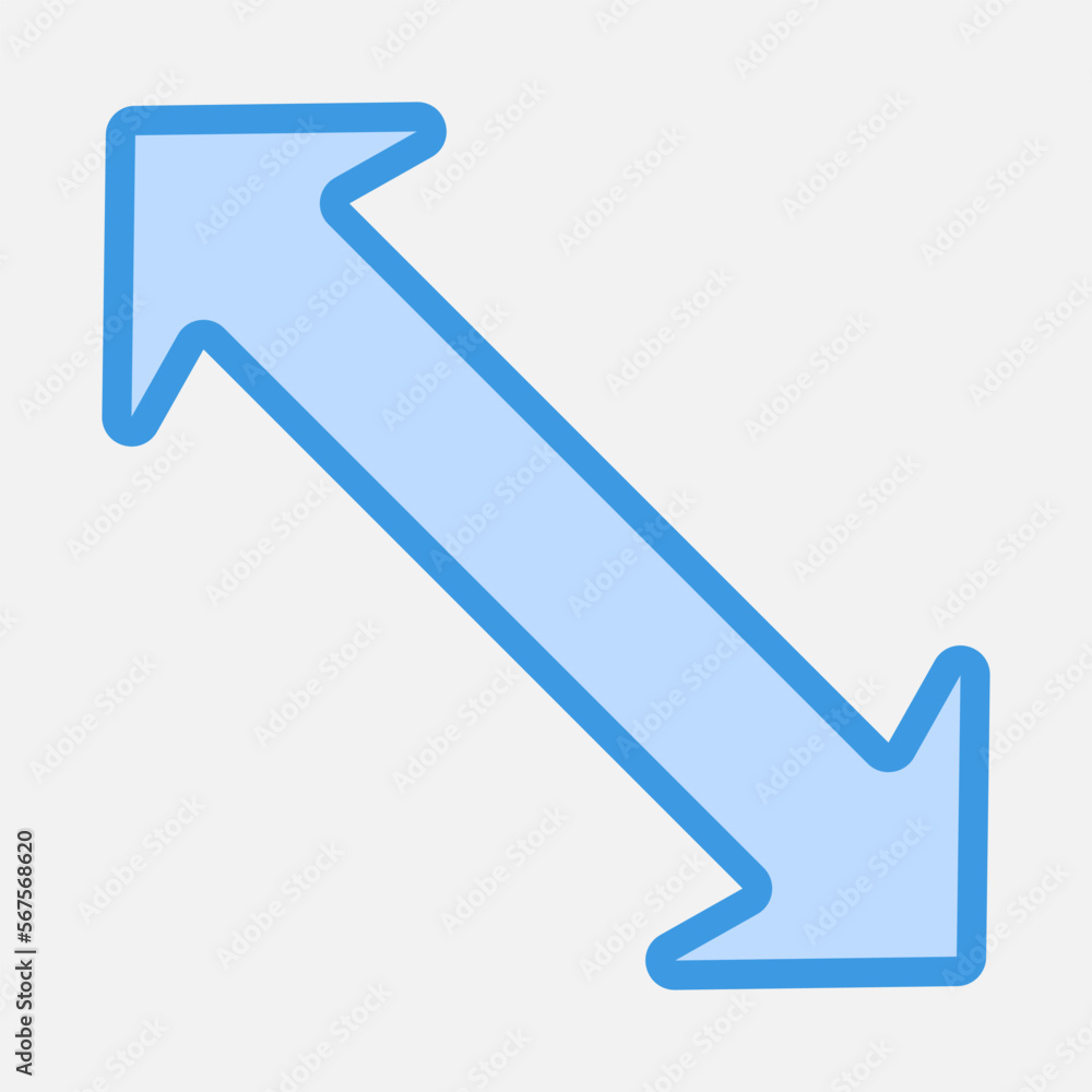 Double arrow icon vector illustration in blue style, use for website mobile app presentation Double arrow icon vector illustration in blue style, use for website mobile app presentation
