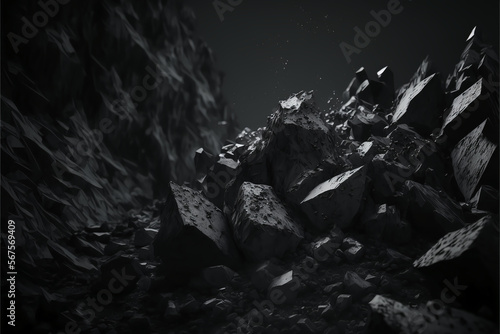 A pile of stones on top of a rocky terrain, Generative Ai © Régis Cardoso