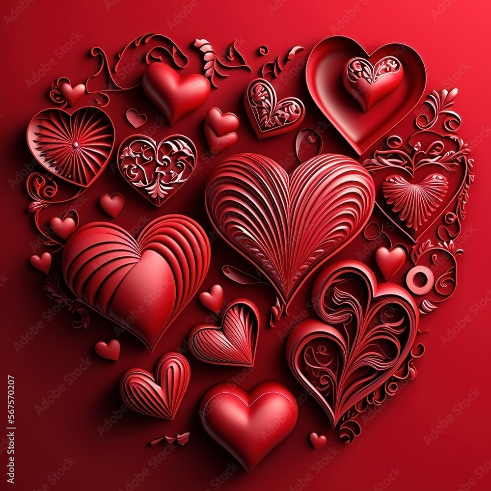 red hearts on red background red hearts on red background
