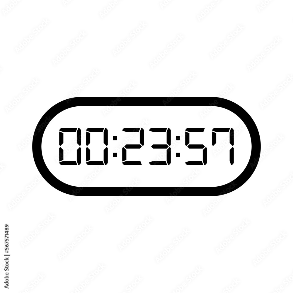 Digital clock icon vector design illustration. Digital clock icon vector design illustration.