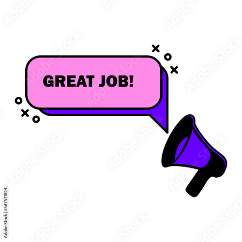 Megaphone speaker. great job. Realistic megafon message. Promotion poster.