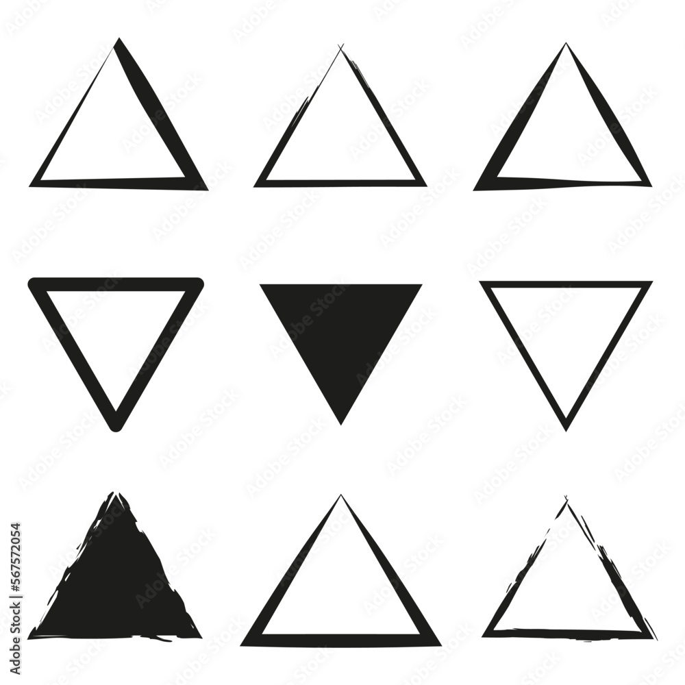 black brush triangles. Grunge texture. Vector illustration. black brush triangles. Grunge texture. Vector illustration.