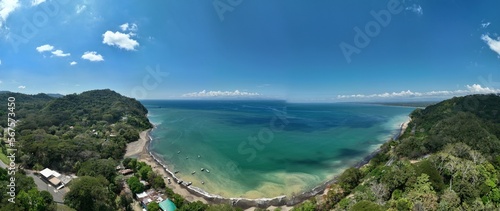 Aerial View of the Tarcoles Bay and the Ocean in Costa Rica near Jaco and Puntarenas