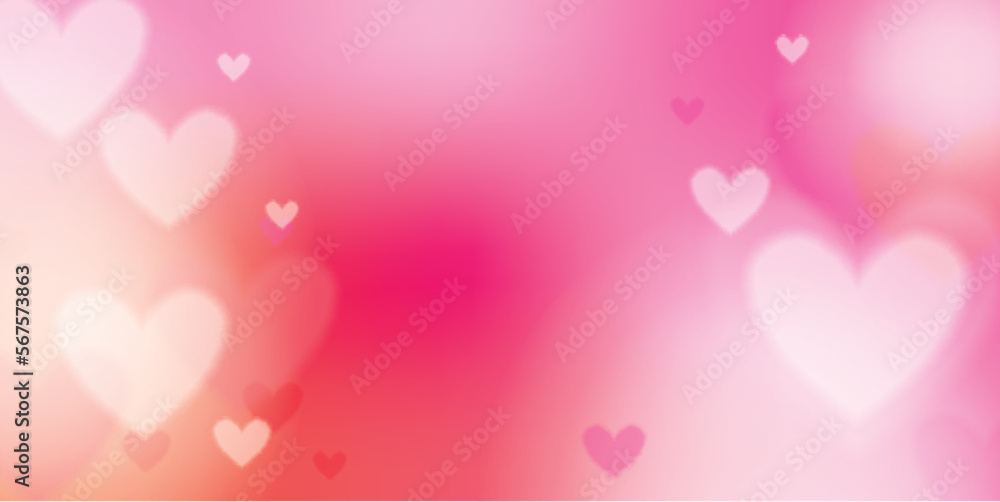 Abstract Pink Background with Hearts Vector Illustration
