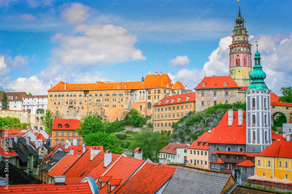 Obraz premium Cesky Krumlov old town, medieval city in Bohemia, Czech Republic
