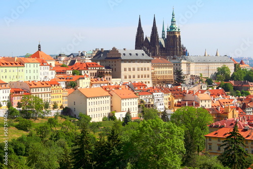 Prague medieval old town towers and domes, Czech Republic