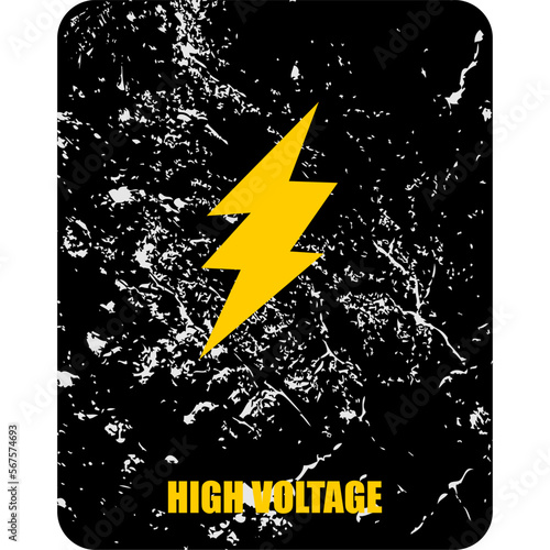 High Voltage, sticker and label vector