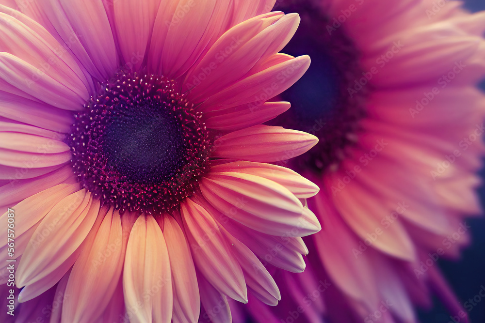 Gerbera Daisy Flowers, Illustration, Generative AI Gerbera Daisy Flowers, Illustration, Generative AI