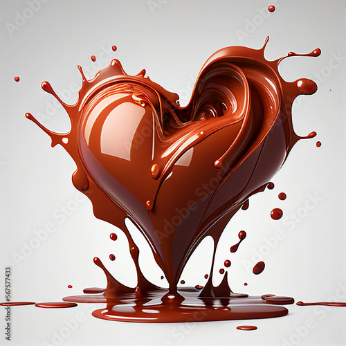 dessert chocolate heart with splashes photo