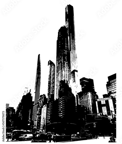 Canvas Print Illustrated New York City Buildings