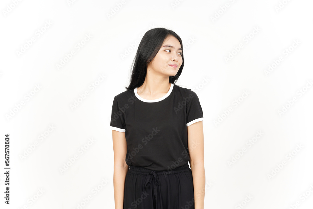Smiling and Looking aside Of Beautiful Asian Woman Isolated On White Background Smiling and Looking aside Of Beautiful Asian Woman Isolated On White Background