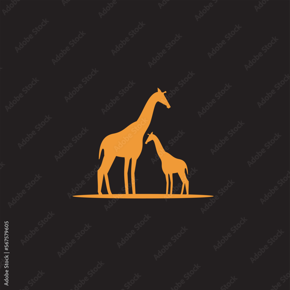 Fototapeta premium Giraffe Animal Geometric Logo, unique and simple.