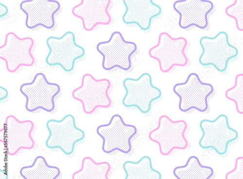 レトロポップな星のシームレスなパターン背景