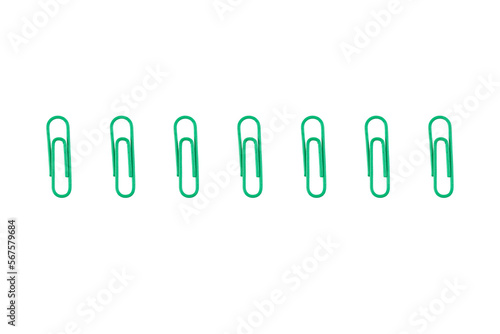 colorful paper clips isolated on transparent background 