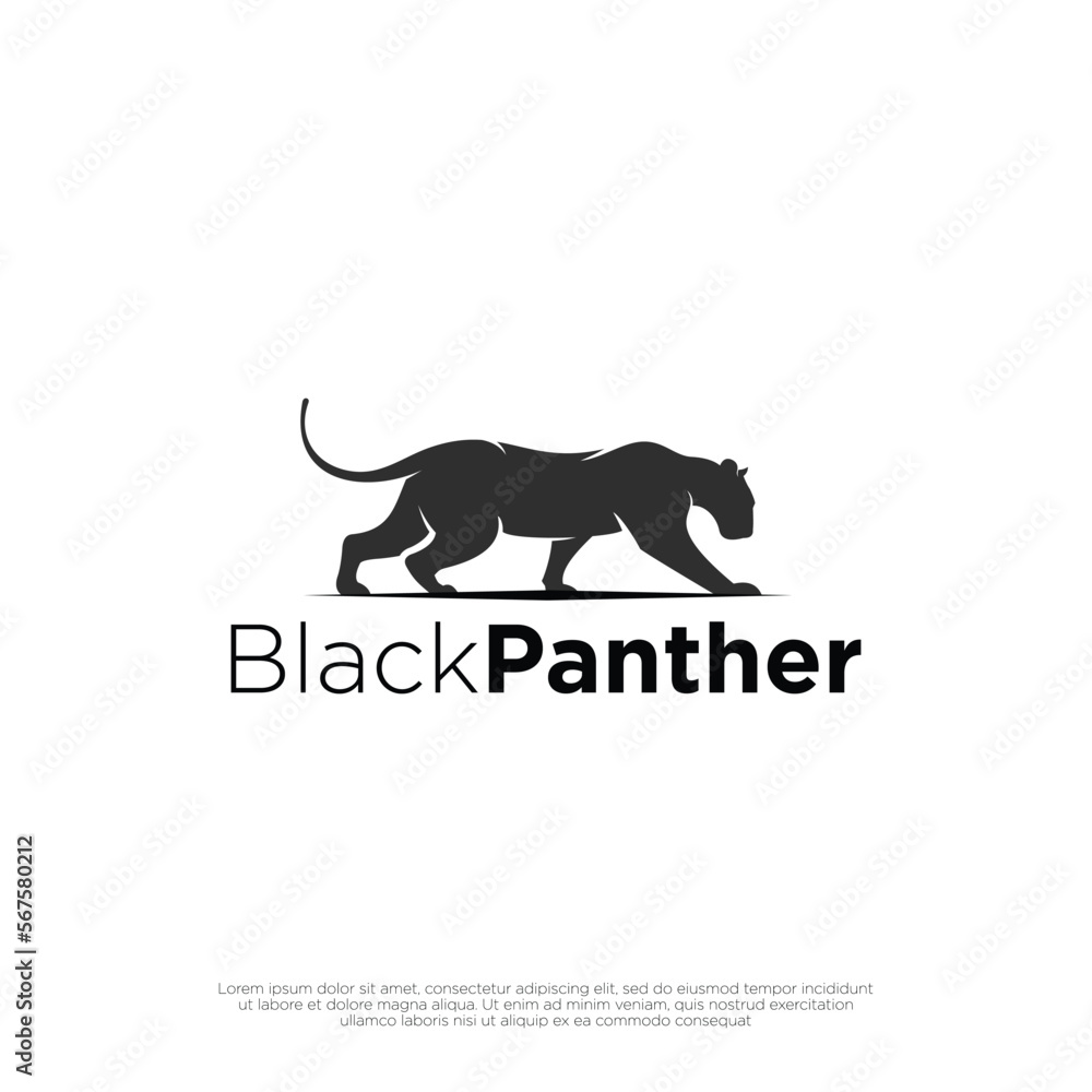 panther silhouette logo vector illustration