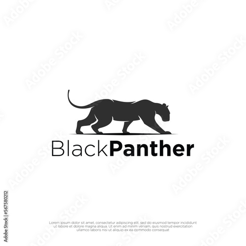 panther silhouette logo vector illustration