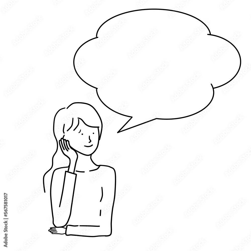 吹き出し付き困った人