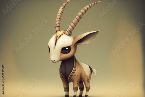 cute oryx character created using AI Generative Technology photo