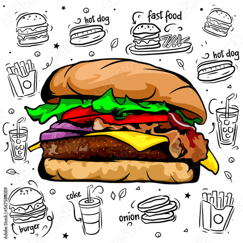 Vector Element of Burger Illustration