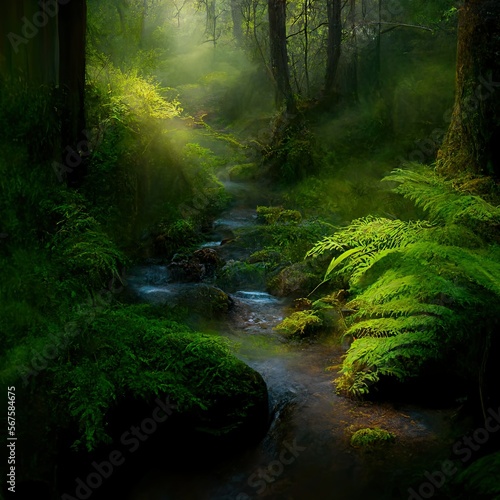 a stream in a rain forest