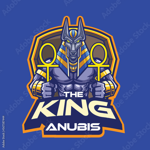 Vector anubis mascot logo for esports and sports team