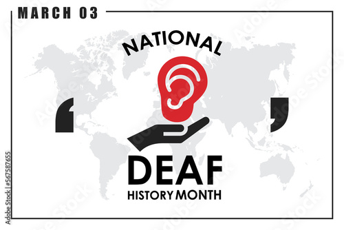 national deaf history month, march. suitable for banner background illustration vector deaf

