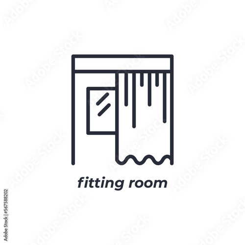 Vector sign fitting room symbol is isolated on a white background. icon color editable.