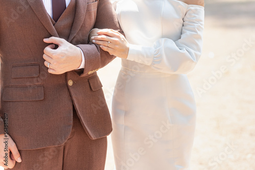 wedding theme background, holding hands newlyweds in celebration marriage day