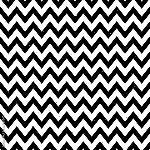 Grunge zigzag seamless pattern. Black and white chevron fabric texture. Abstract zig zag background. Repeating vector