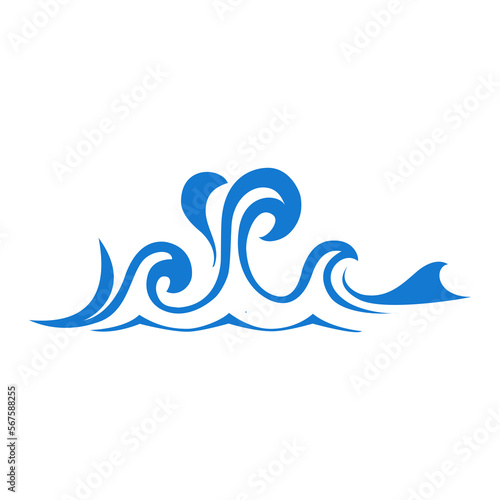 Fototapeta Naklejka Na Ścianę i Meble -  Blue Wave symbol and icon PNG Logo