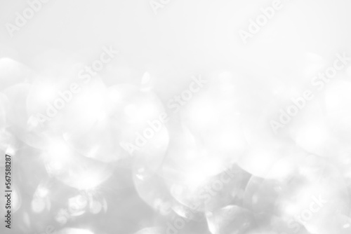 white abstract blur background. bokeh christmas blurred beautiful shiny Christmas lights
