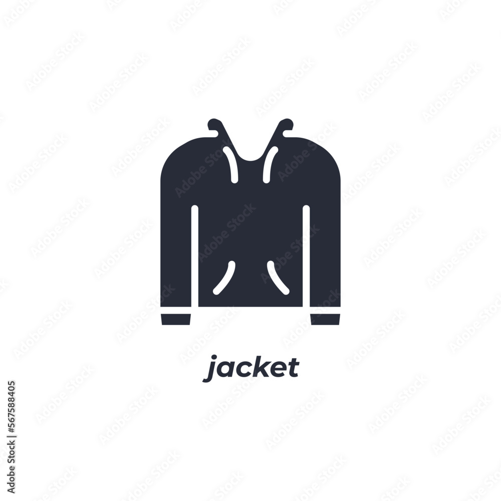 Vector sign jacket symbol is isolated on a white background. icon color editable. Vector sign jacket symbol is isolated on a white background. icon color editable.