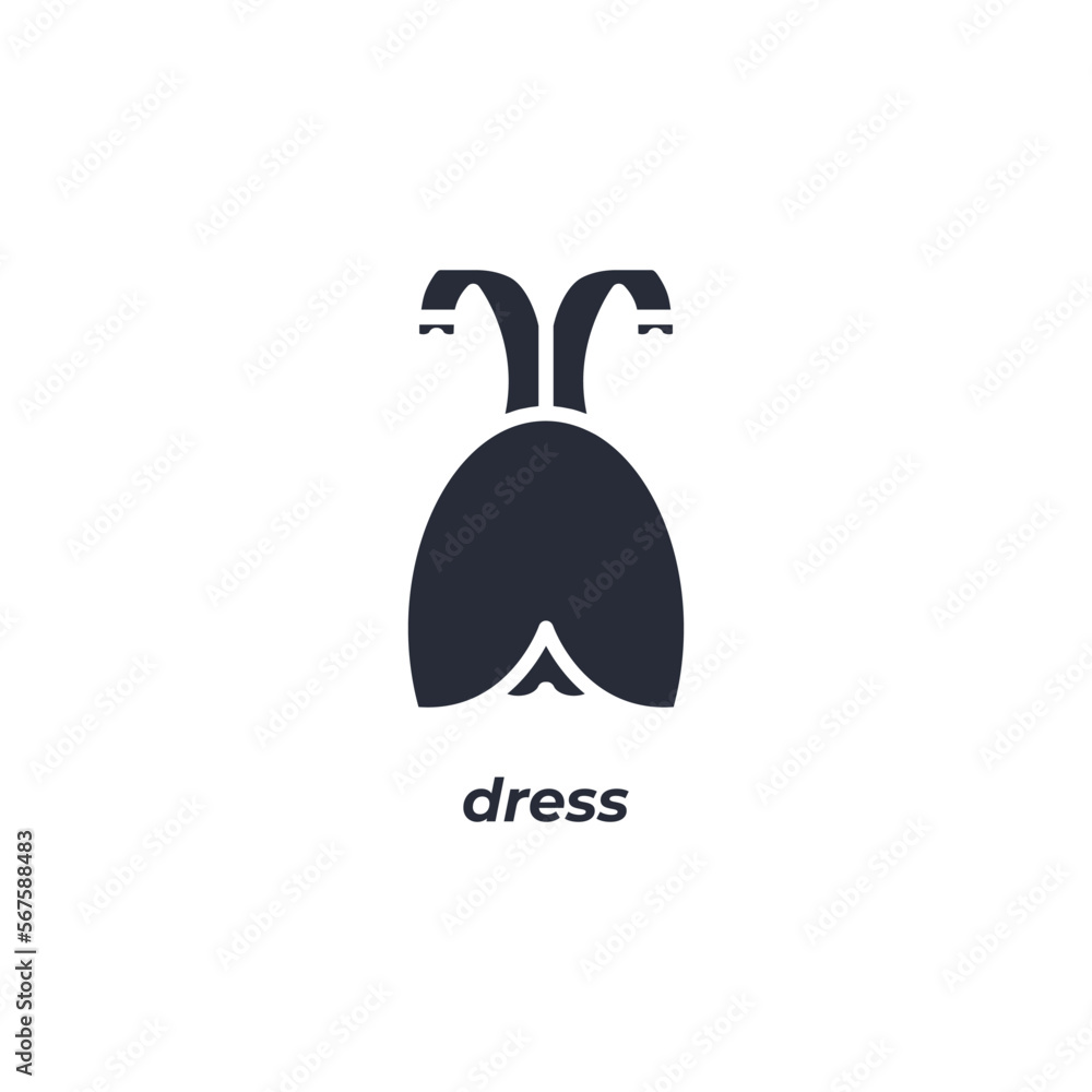 Obraz premium Vector sign dress symbol is isolated on a white background. icon color editable.