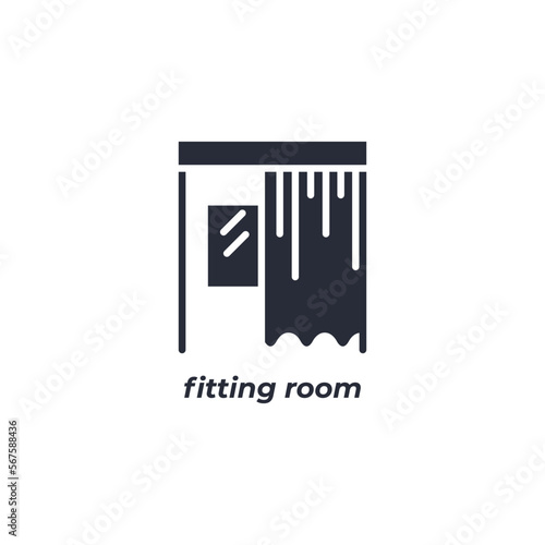 Vector sign fitting room symbol is isolated on a white background. icon color editable.