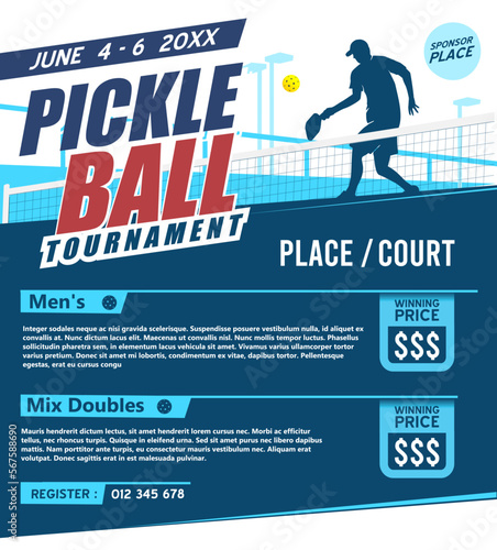 Premium editable vector file of pickleball graphic poster best for your digital design and print mockup