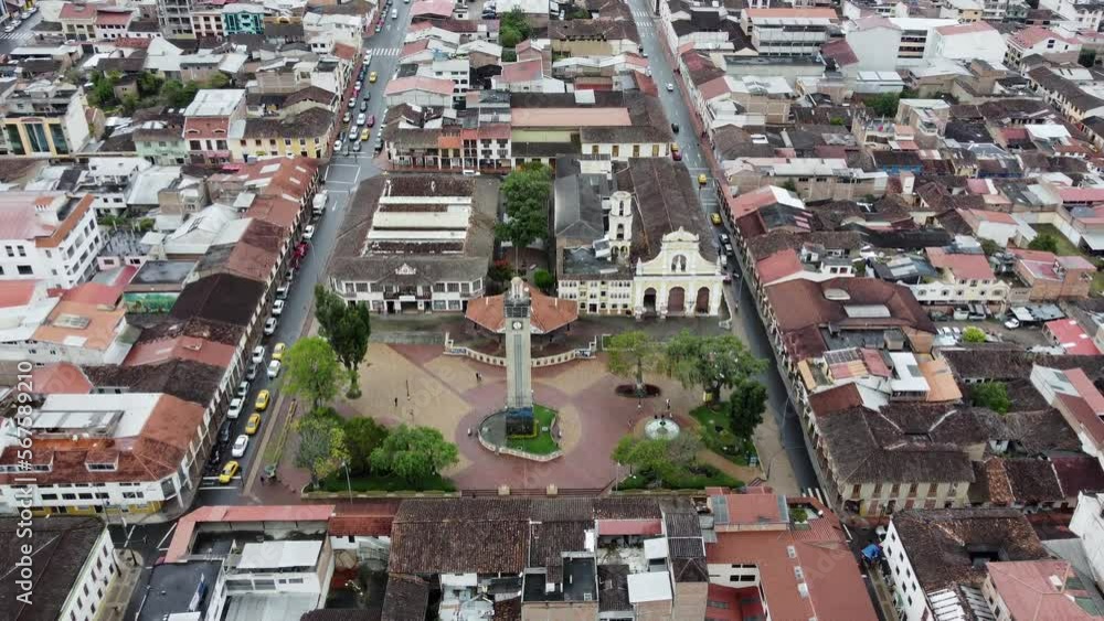 Loja, aerial shot of the independence monument Loja, aerial shot of the independence monument