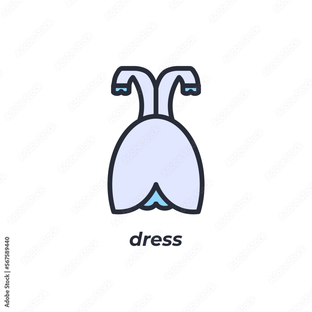 Obraz premium Vector sign dress symbol is isolated on a white background. icon color editable.